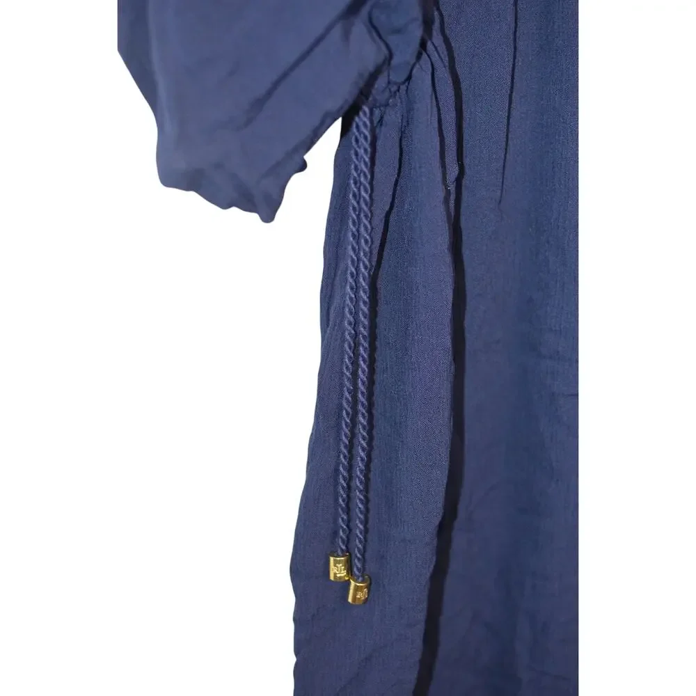 Lauren Ralph Lauren Lauren by Ralph Lauren Crinkle Rayon Tunic In Navy